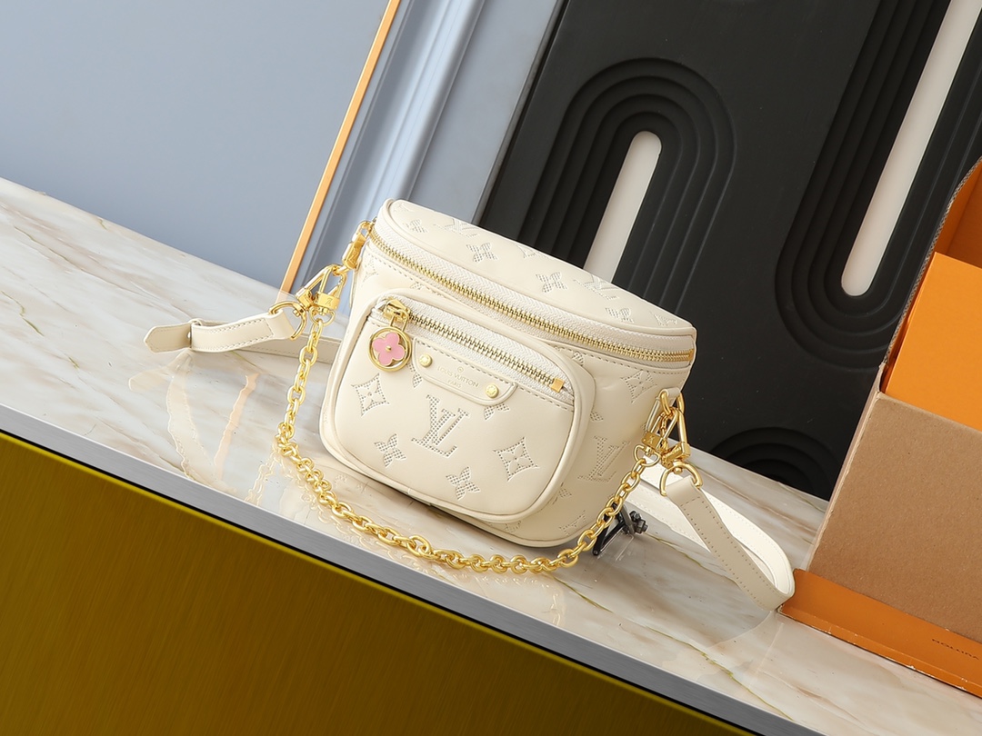 LV Classic Handbag Monogram Empreinte Embossed Logo Evening Party Unisex